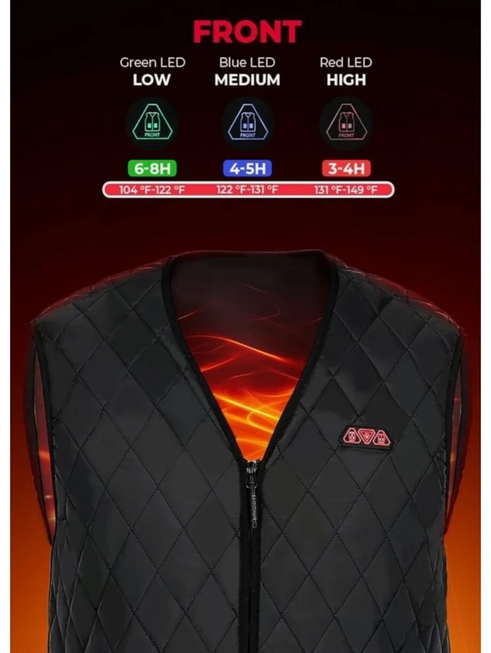 KEMI MOTO Men's Heated Vest Sz XL Black Lightweight Machine Washable Rechargeabl